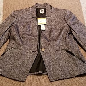 NWT Gray/Black Blazer Anne Klein